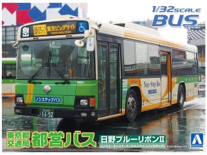 Aoshima 01(05503) 1/32 Hino Blue Ribbon II "Tokyo Metropolitan Bureau of Transportation"