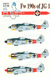 EagleCals Decal EC#6 Fw190A-7/A-8 of JG1