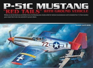 Academy 12501(2225) 1/72 P-51C Mustang "Red Tails" w/Jeep