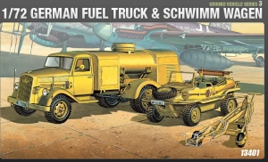 Academy 13401 1/72 German Fuel Truck (T-Stoff Tanker), Schwimmwagen & Bomb Cart (W.W.II)