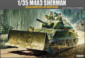 Academy 13207 1/35 M4A3 Sherman 105mm Howitzer & M1 Dozer Blade