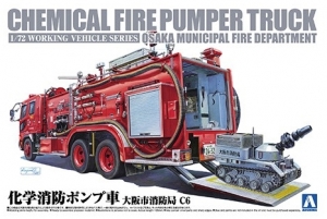 Aoshima 01206 1/72 Chemical Fire Pumper Truck (Osaka Municipal Fire Department)