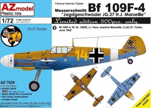 AZ Model 7629 1/72 Bf109F-4 "JG 27 Hans Joachim Marseille"