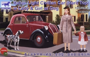 Bronco CB35167 1/35 Fiat Italian Light Civilian Car (Hard Top) w/Lady, Girl & Dog