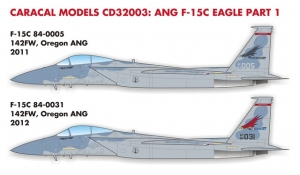 Caracal Models CD32003 1/32 Air National Guard F-15C Eagle Part 1 (Decals for Tamiya Kit)