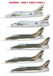Caracal Models CD48004 1/48 Air National Guard F-100C/F Part 2 (Decals)