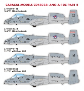 Caracal Models CD48034 1/48 Air National Guard A-10C Warthog Part 2 (Decals)
