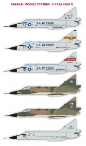 Caracal Models CD72009 1/72 F-102A (Case X) (Decals for Meng Kit)
