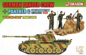 Dragon 7363 1/72 German Panzer Crew "Achtung-Jabo" + Panther G Early Production w/Zimmerit [France, 1944]