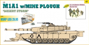 Dragon 9141(OS41) 1/35 M1A1 w/Mine Plough "Desert Storm" + U.S. 1st Infantry Division "Big Red One"