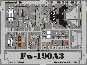 Eduard Zoom Color PE FE214 for 1/48 Fw190A-3 [Tamiya]