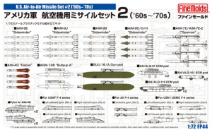 FineMolds FP44 1/72 U.S. Air-to-Air Missile Set #2 ('60s-'70s)