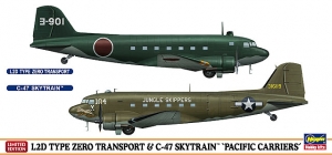 Hasegawa 10687 1/200 L2D Type Zero Transport & C-47 Skytrain "Pacific Carriers" (2 kits)