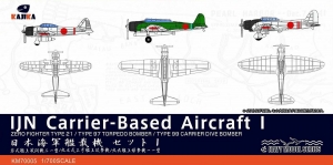 Kajika KM70005 1/700 IJN Carrier-Based Aircraft I (Zero Type 21; B5N Type 97 & D3A Type 99) [18 Aircraft]