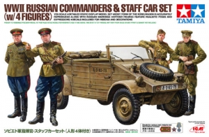 Tamiya 25153 1/35 WWII Russian Commanders & Staff Car Set (w/ 4 Figures) 