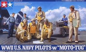 Tamiya 61107 1/48 WWII U.S. Navy Pilots w/ Moto-Tug