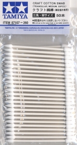 Tamiya 87107 Craft Cotton Swab (50 Pcs) [Triangular - Medium]
