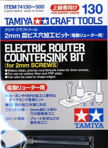 Tamiya 74130 Electric Router Countersink Bit (for 2mm Screws)