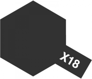 Tamiya Acrylic Color X-18 Semi Gloss Black (10ml)