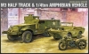 Academy 13408 1/72 U.S. M3 Half Track, 1/4-ton Amphibian Vehicle & Motorcycle (W.W.II)