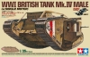 Tamiya 30057 1/35 W.W.I. British Tank Mk.IV Male (w/Single Motor) + Tamiya 35339 W.W.I. British Infantry Set (5 Figures)