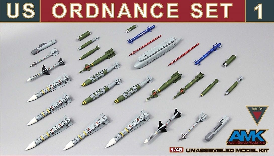 AMK Models 1/48 US Ordnance Set #1 - 88E001 AMK Models 1/48 US Ordnance Set #1 - 88E001