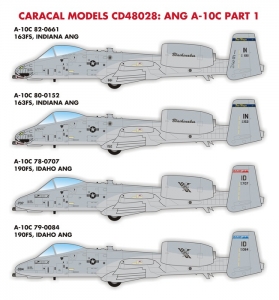 Caracal Models CD48028 1/48 Air National Guard A-10C Warthog Part 1 (Decals)