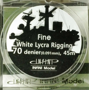 Infini Model IR-0702W Fine White Lycra Rigging [70 denier(0.091mm), 45m(145ft)] (for 1/350 Ship)