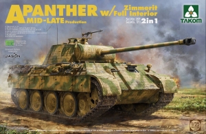 Takom 2100 1/35 Panther Ausf.A Mid-Late Production / Panzerbefehlswagen Panther Ausf. A (Full Interior & Zimmerit)