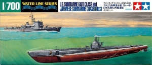 Tamiya 903(31903) 1/700 U.S. Submarine Gato Class & IJN Submarine Chaser No.13 with B-24 Liberator