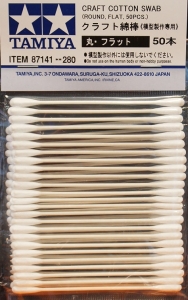 Tamiya 87141 Craft Cotton Swab (Round, Flat, 50pcs.)